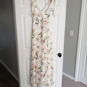 Romantic Possibilities White Floral Maxi Dress